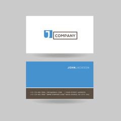 Letter J Logo Icon with Business Card Template Vector.