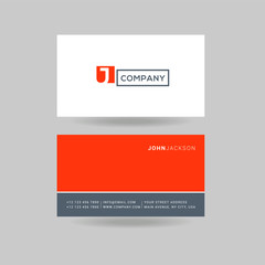 Letter J Logo Icon with Business Card Template Vector.