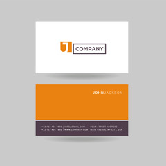 Letter J Logo Icon with Business Card Template Vector.