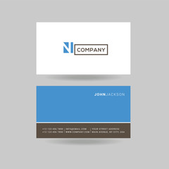Letter N Logo Icon with Business Card Template Vector.