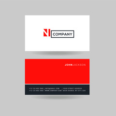 Letter N Logo Icon with Business Card Template Vector.