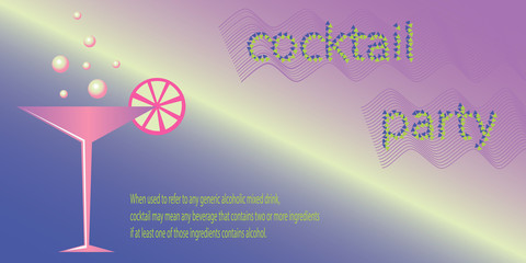 cocktail party in lilac blue tones