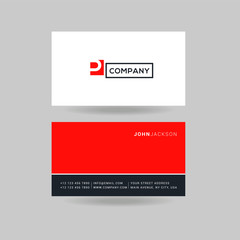 Letter P Logo Icon with Business Card Template Vector.