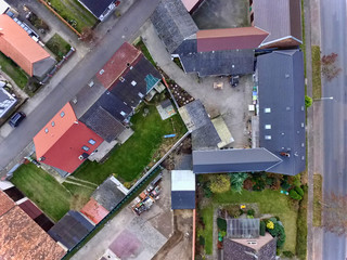 Houses and land for families in a village near Wolfsburg, Germany, aerial view