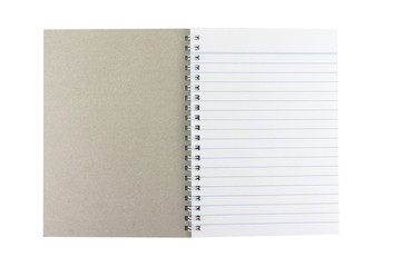 Notebook paper isolated on white background.