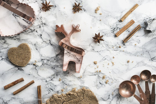Making Gingerbread with Rose Gold Cookie Cutters