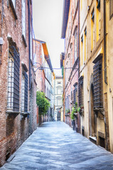 street in old town Lucca, Italy