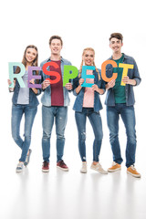 Fototapeta premium friends holding word respect