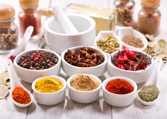 various herbs and spices for cooking