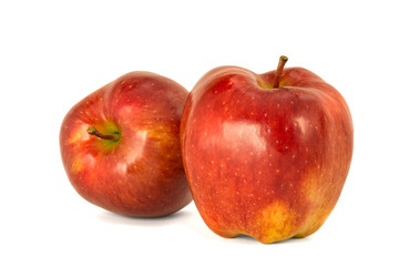 isolate on white background composition with several ripe apples