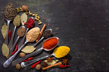 various herbs and spices for cooking
