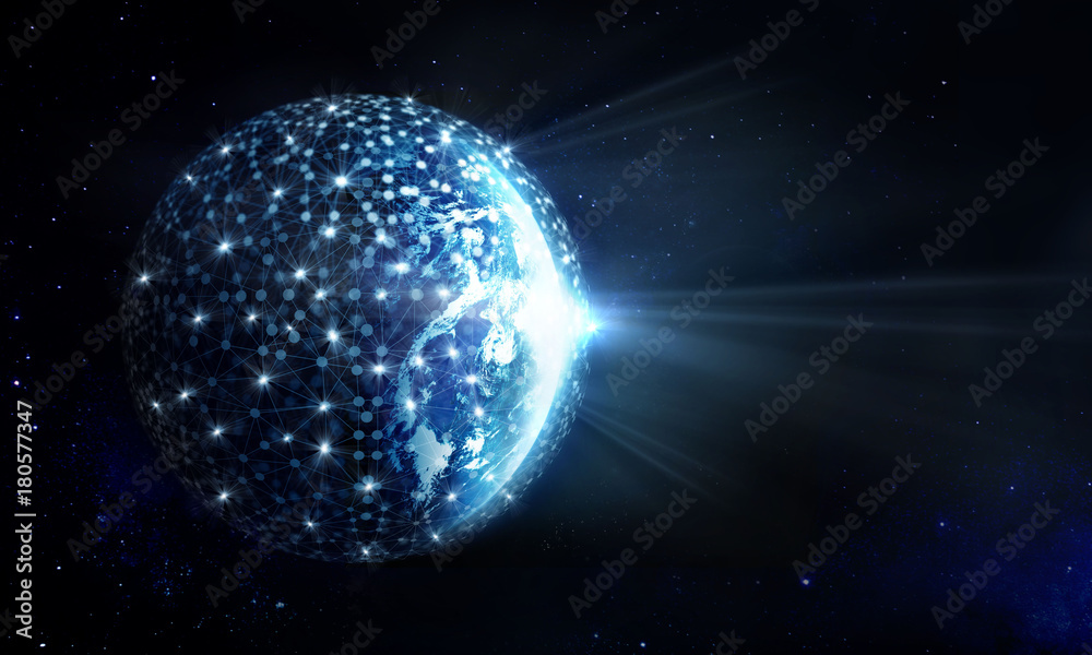Poster Global Network and data exchange on planet earth in deep space