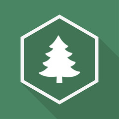 Polygon Button mit Schatten - Tannenbaum