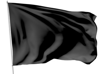 Black flag on flagpole