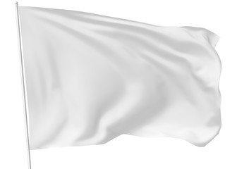 White flag on flagpole - obrazy, fototapety, plakaty