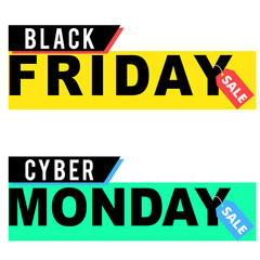 Black Friday and Cyber Monday sale banners
