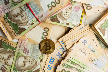 Bitcoin and ukraine national currency hryvnya 