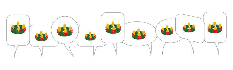 Sprechblasen - Adventskranz - Vierter Advent