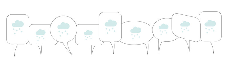 Sprechblasen - Schnee - Wolke Wetter