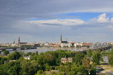 Fototapeta na wymiar Latvian capital Riga from above