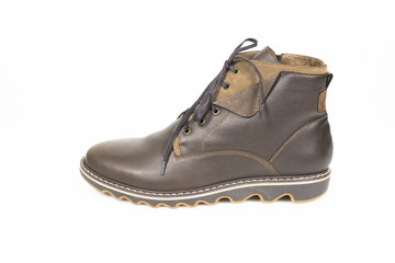 Winter brown boots leather