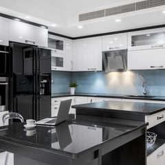 Black and white modern kitchen