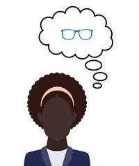 Person denkt an Brille