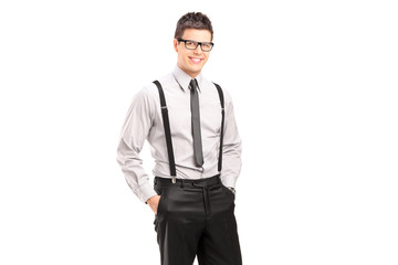 Fototapeta premium Handsome young man in stylish clothes