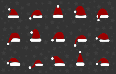 Weihnachtsm&uuml;tze Iconset - Rot/Wei&szlig; (Sterne)