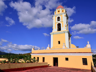 Obraz premium Tower of the San Francisco de Asis Church being by the main square in Trinidad the most tourist city on Cuba