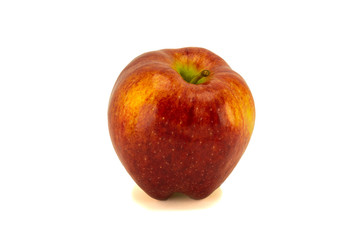 red ripe bright apples on a white isolated background