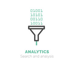 Simple icon of Analytics flat vector bicolor line design concept