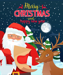 ard with Santa Claus and deer