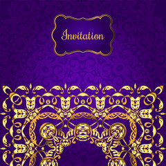 Vintage background, antique, victorian gold ornament, baroque frame, beautiful old paper, card, ornate cover page, label, floral luxury ornamental pattern, template for design