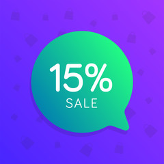 15% Percent Sale Shopping Advertising Banner