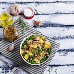 Octopus with vegetables