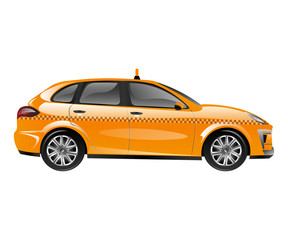 Fototapeta premium Taxi car yellow isolated