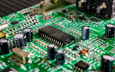 Fototapeta na wymiar Detail of an electronic printed circuit