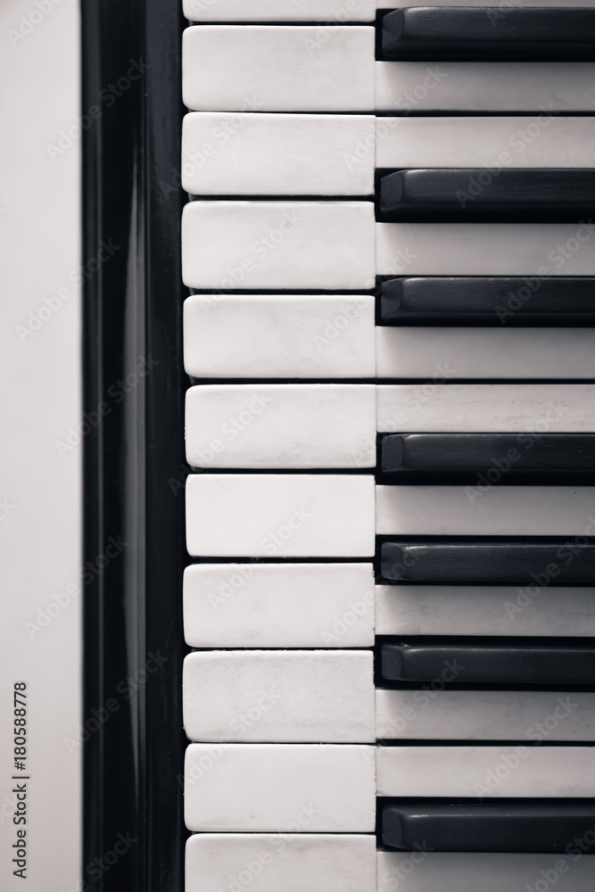 Poster grand piano keys, closeup