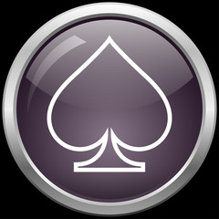 Fototapeta premium Spade glass button vector illustration