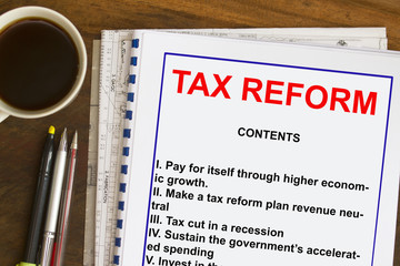 Tax reform plan concept