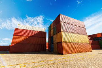Fototapeta premium Industrial Container yard for Logistic Import Export business