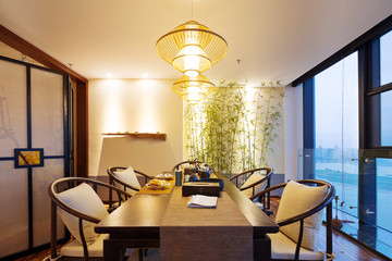 interior of modern dining room