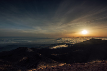 Etna Volcano Craters Silvestri at sunset