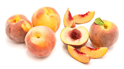 Peach composition isolated on white background.