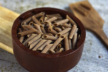 uncooked buckwheat penne rigate