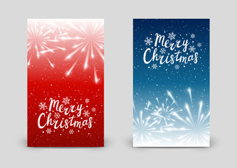 Set of 240 x 400 vertical banners with Christmas fireworks