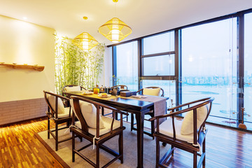 interior of modern dining room