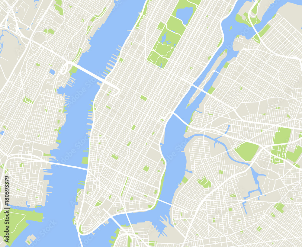 Poster New York and Manhattan urban city vector map