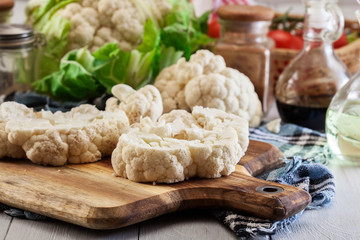 Preparation of vegetarian cauliflower steak